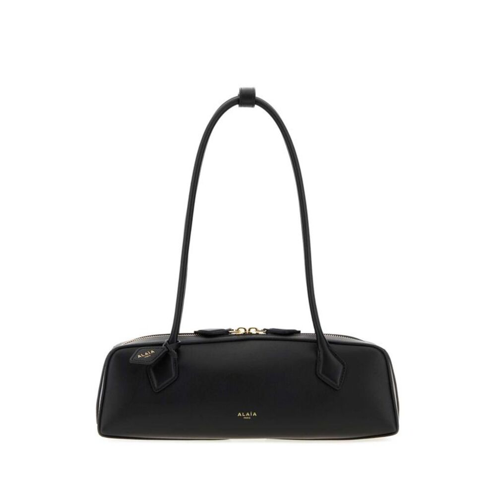 Alaia Women Black Leather Medium Teckel Shoulder Bag
